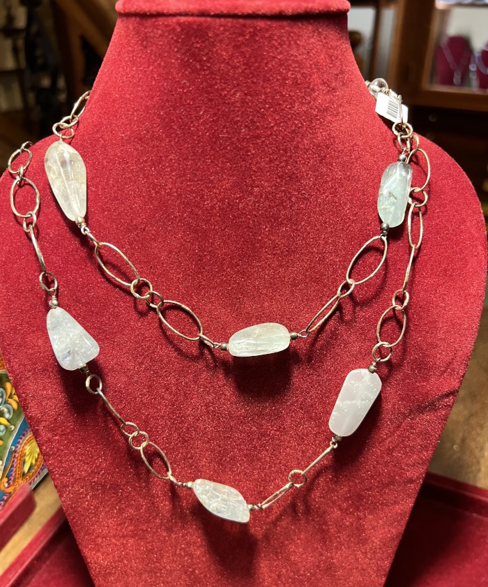 Collier argent  Aigue-marine