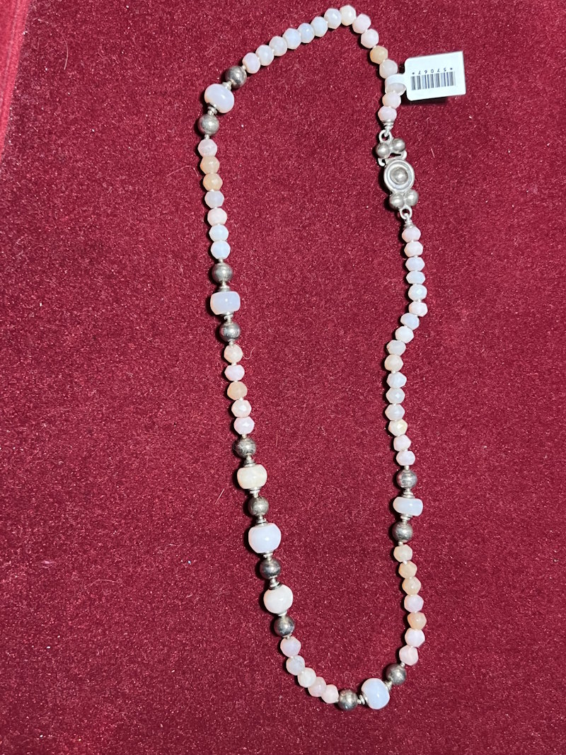 Collier argent Quartz Rose