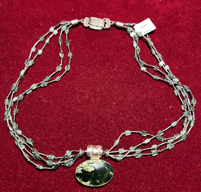 Collier argent Agate