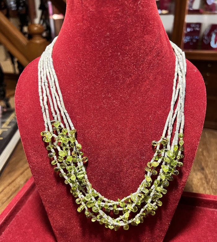 Collier argent P&eacute;ridot - Jade