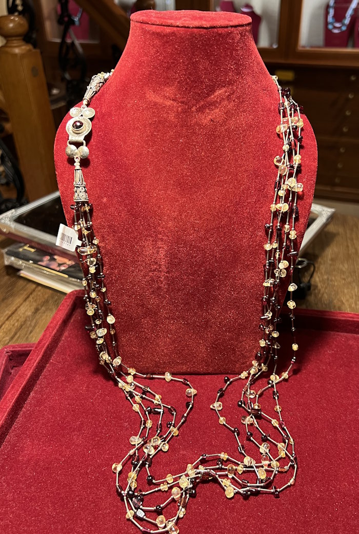 Collier argent Grenat
