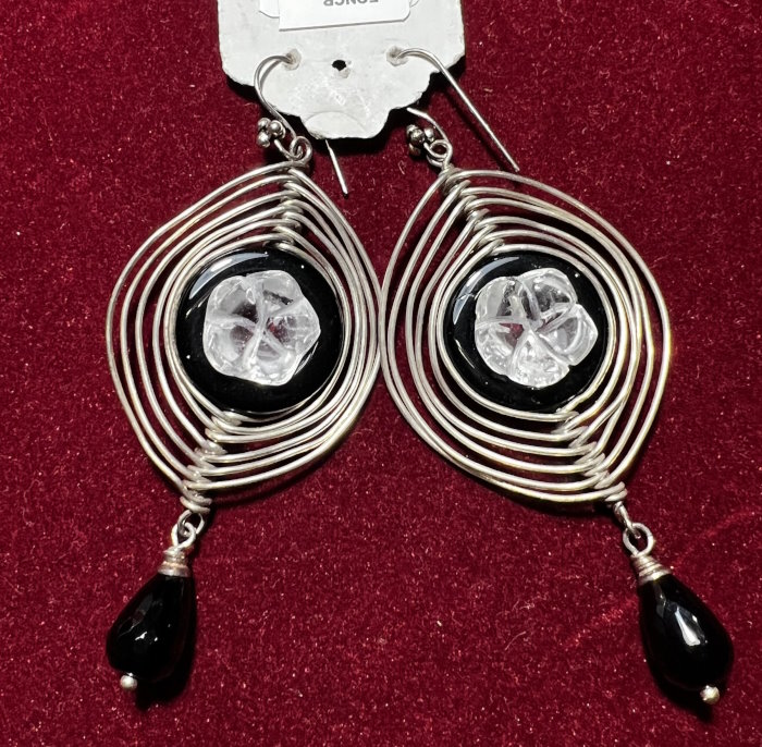 Boucle d'oreille argent Cristal