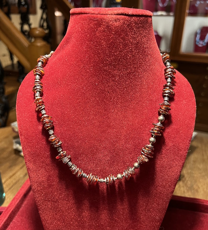 Collier argent Ambre