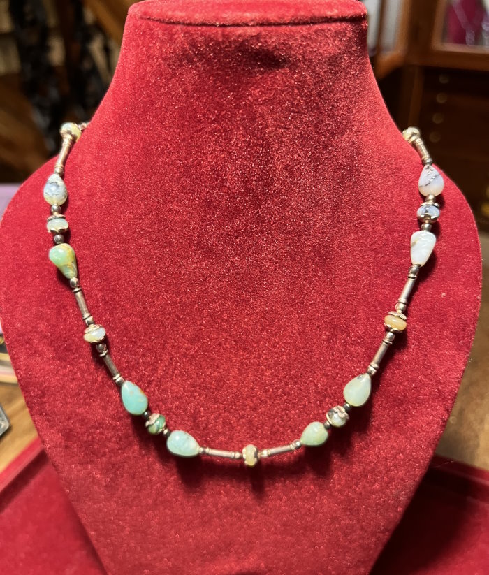 Collier argent Opale 