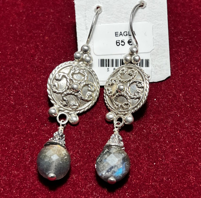 Boucle d'oreille argent Labradorite