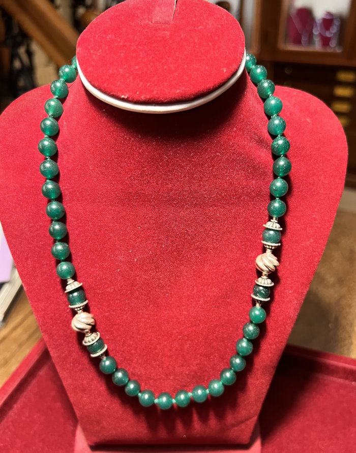 Collier argent Jade