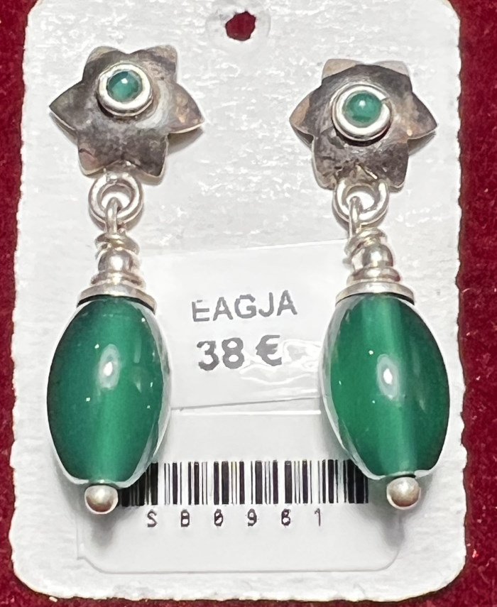 Boucle d'oreille argent Jade