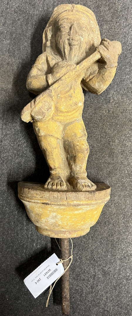 Shiva / rishi ancien en bois, 31cm