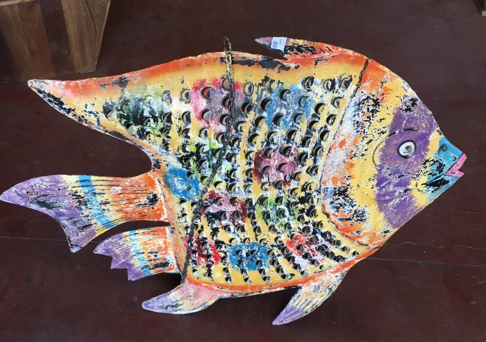 Poisson metal / fer peint, 80 cm