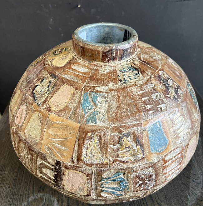 Jarre en metal, 50xdiam 48 cm  - pot