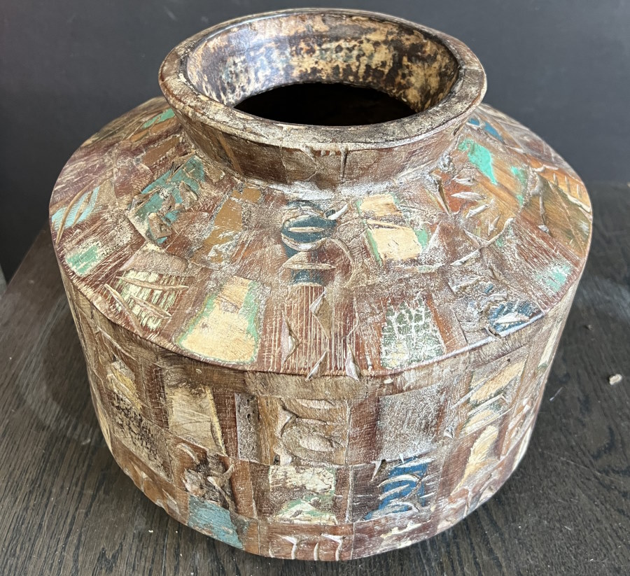 Jarre en metal, 40xdiam 42 cm  - pot