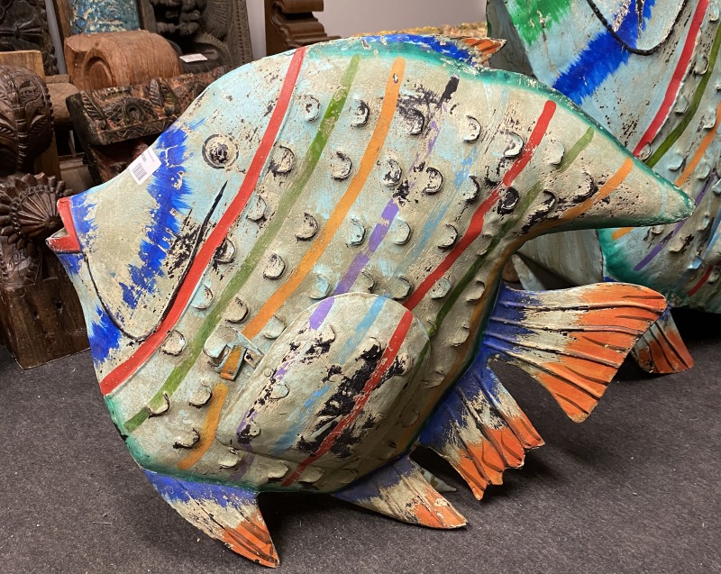 Poisson metal / fer peint, 47x64 cm