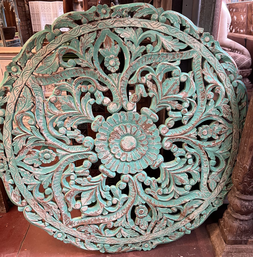 Panneau en bois naturel ajoure, diam 150cm