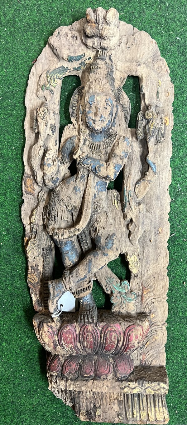 Krishna Venugopala ancien bois / prabha, 79 cm