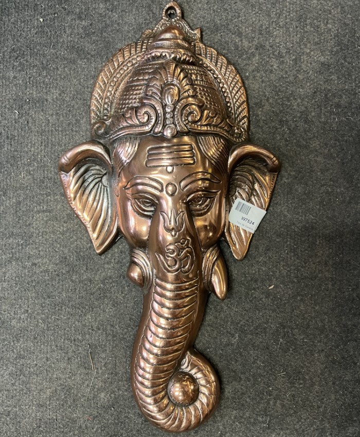 Tete de Ganesh, metal 42 cm
