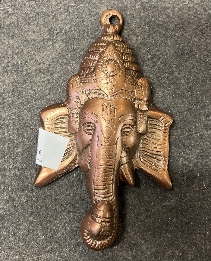 Tete de Ganesh, metal 16cm