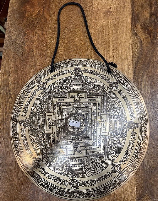 Gong a decor tibetain, diam 30,5-32,5 cm