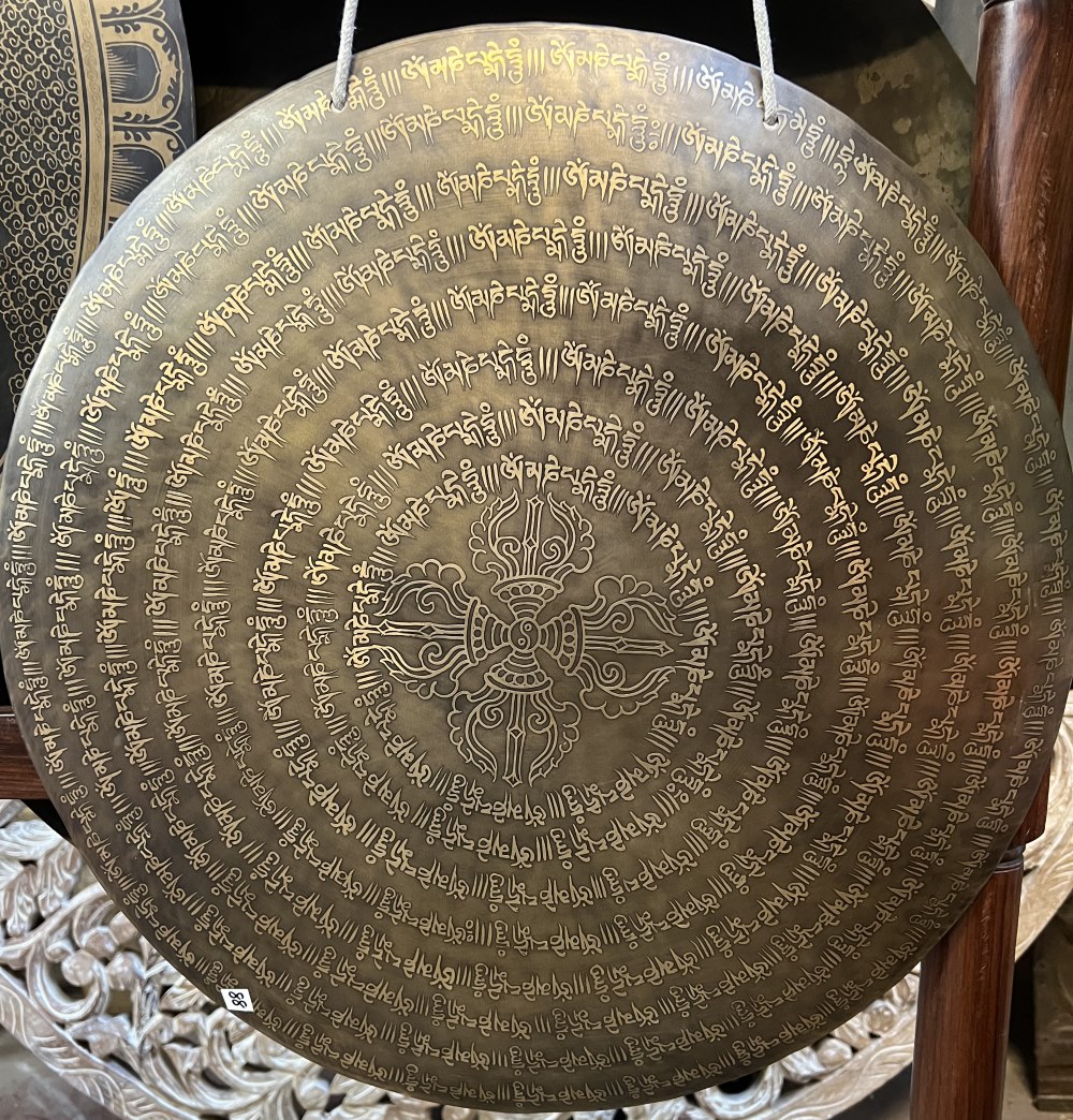 Gong a decor tibetain, diam 53-54 cm