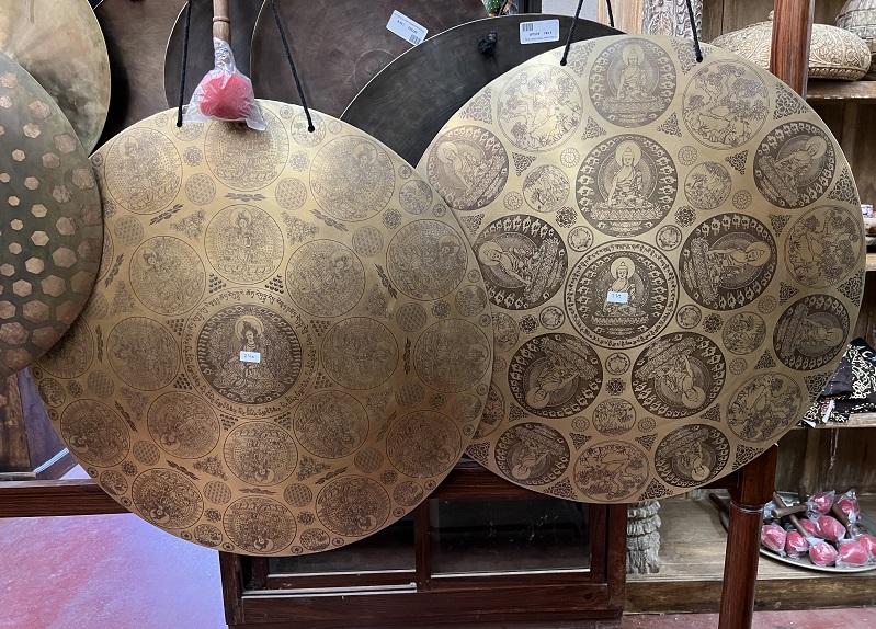 Gong a decor tibetain, diam 64 cm