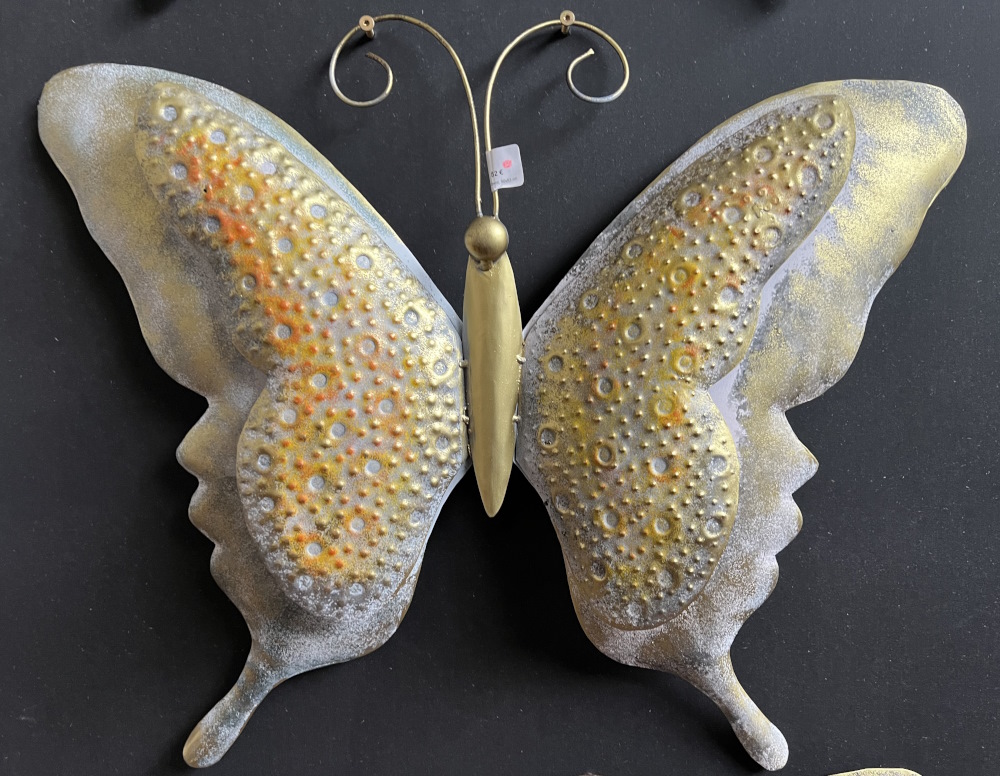 Papillon mural metal / fer peint, 50x83 cm