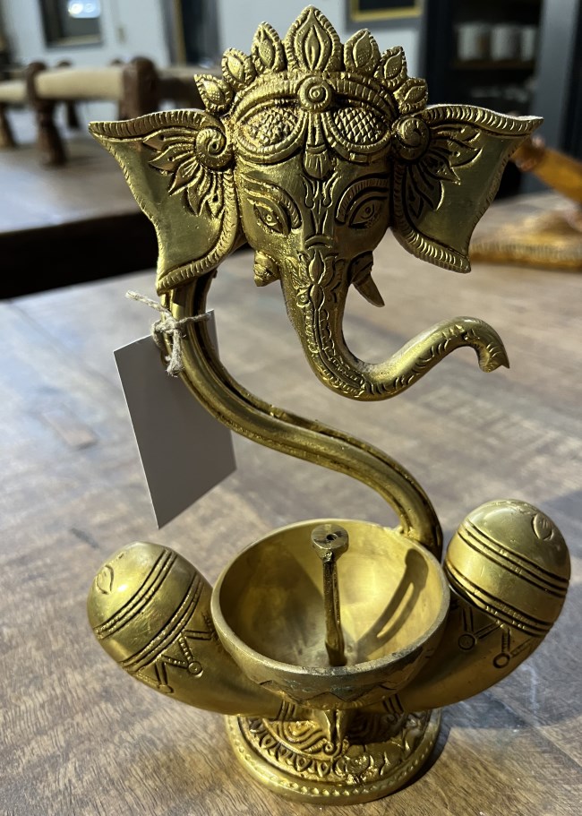 Ganesh metal, sans abdomen,+coupelle, 21cm
