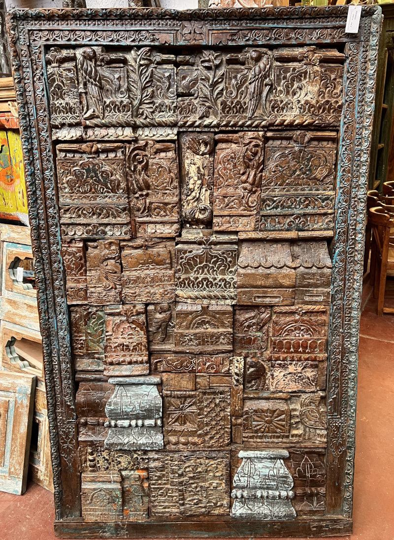 Panneau patchwork teck ancien 157X95 Panneau patchwork teck ancien 157X95