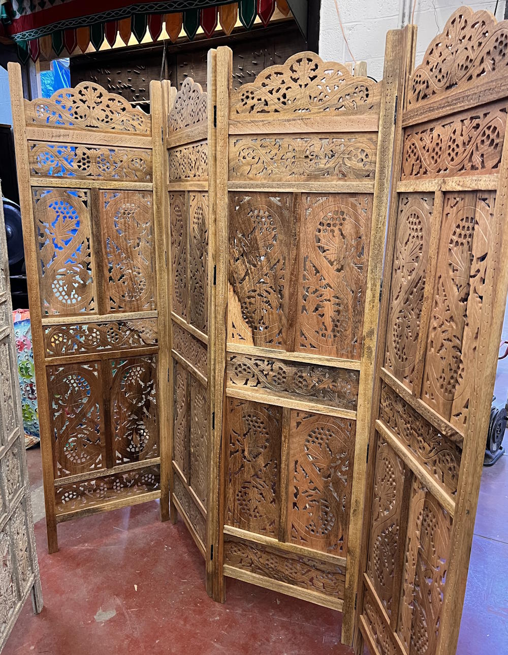 Paravent bois fonc&eacute; 200X183