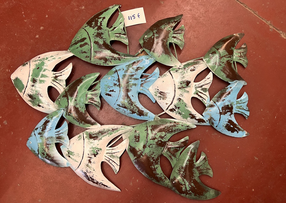 panneau metal poisson 85X65 cm