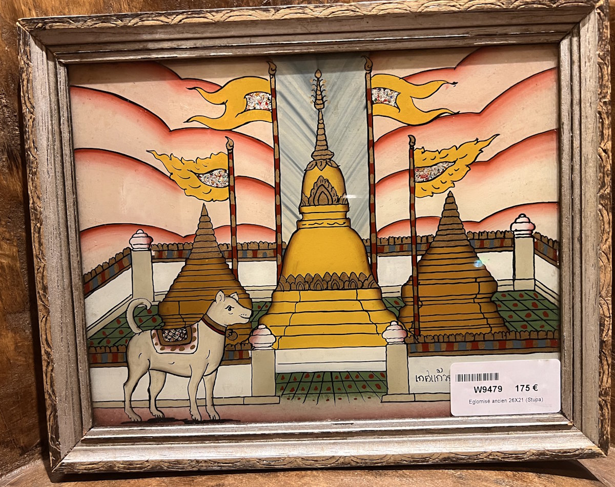 Eglomis&eacute; ancien 26X21 (Stupa)
