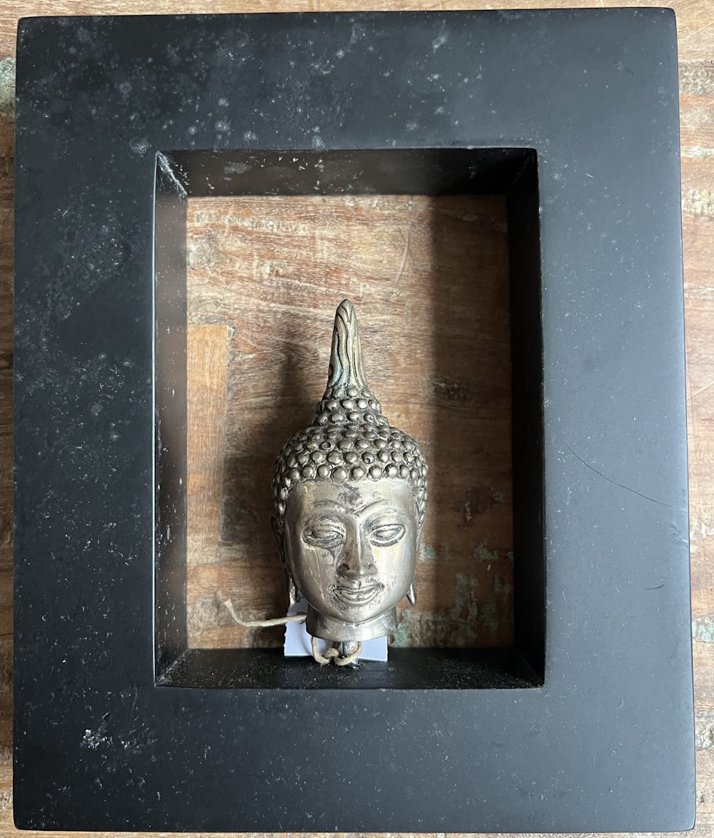 Encadrement t&ecirc;te Bouddha 22X18cm
