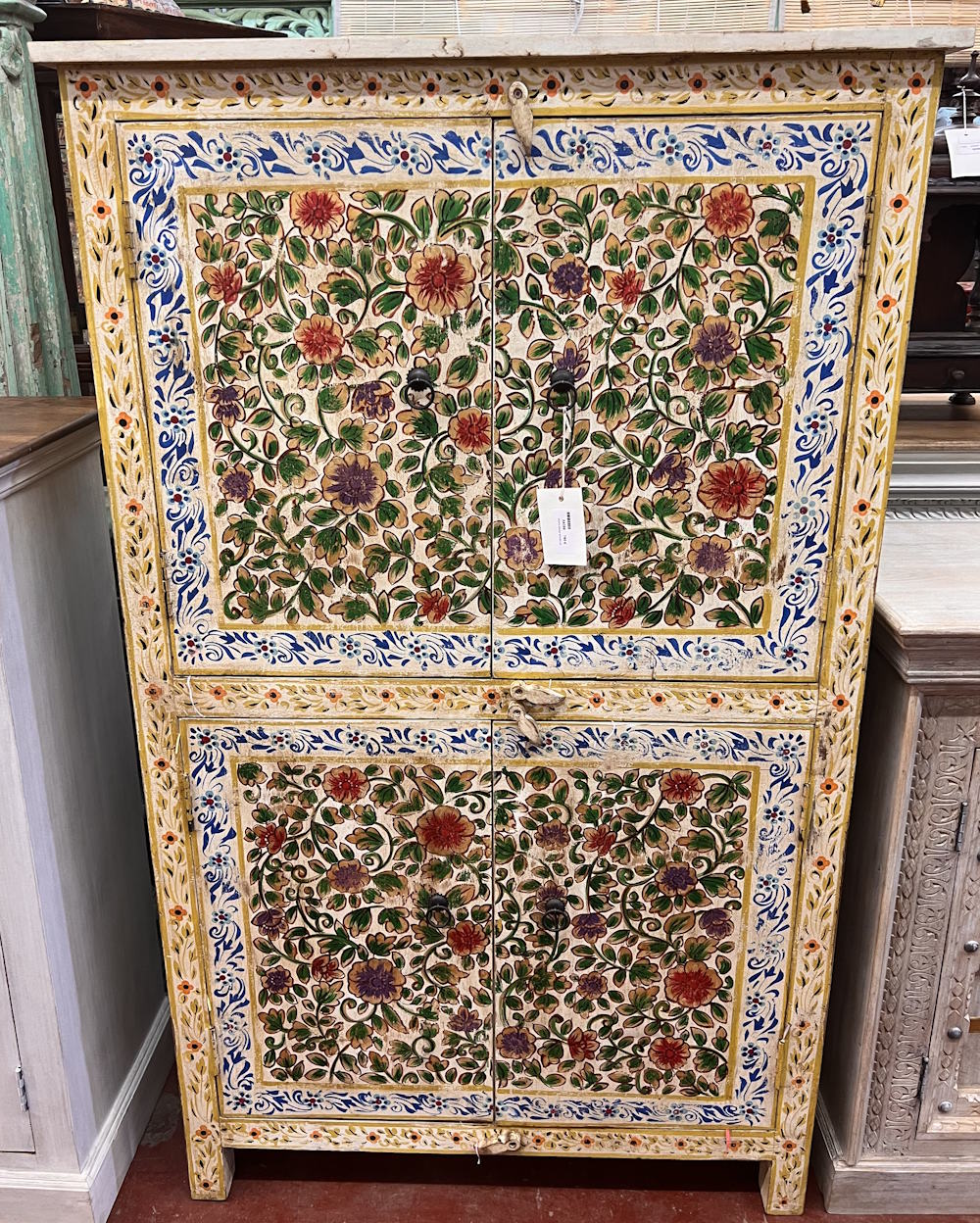 armoire peinte en manguier 90X40X150