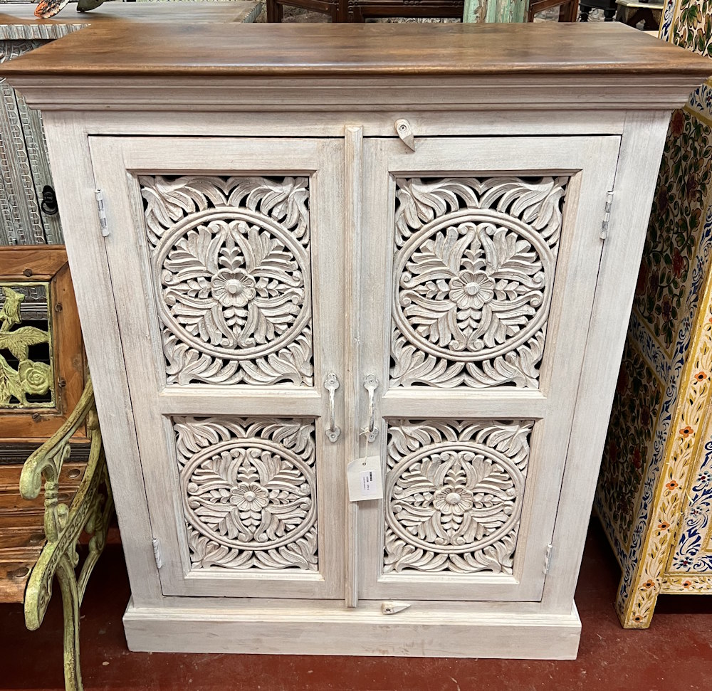 meuble blanc en manguier 90X40X111