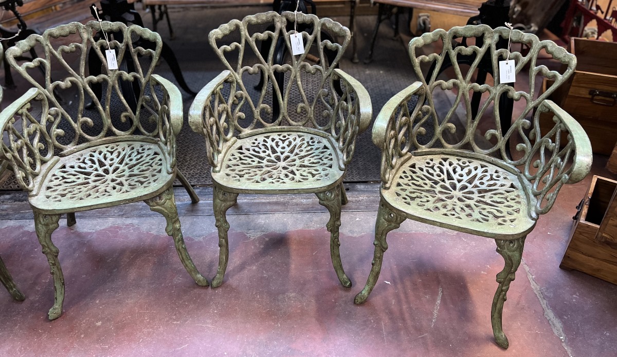 Chaise fer forge verte