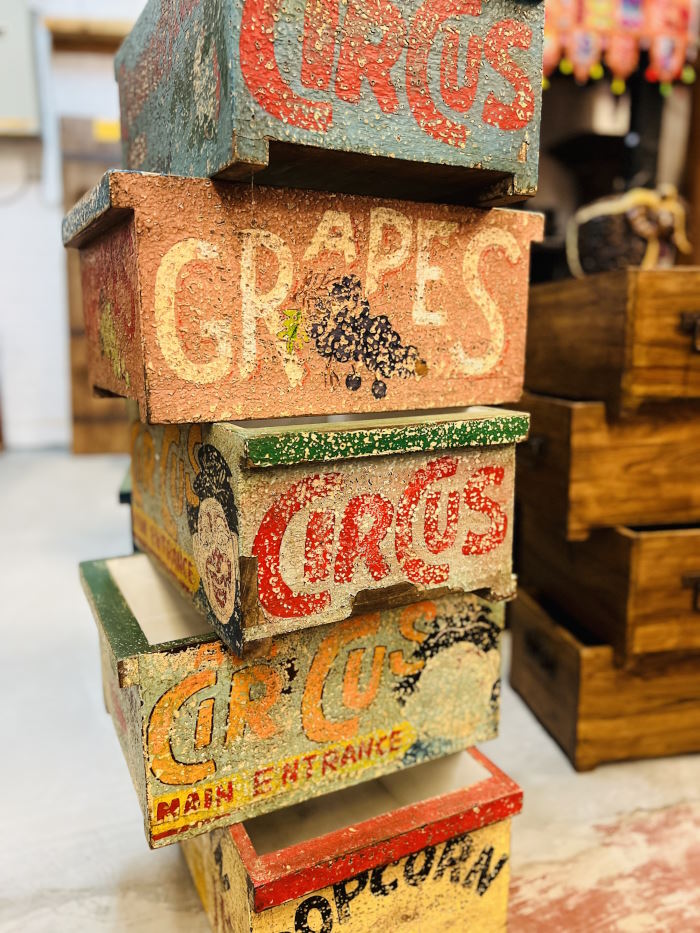 caisse / casier bois pop art