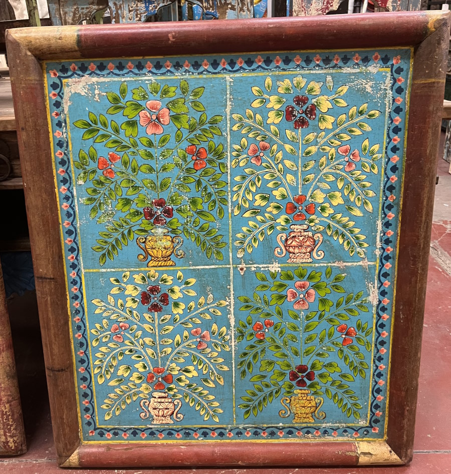 décor fleurs cadre métal 100X85