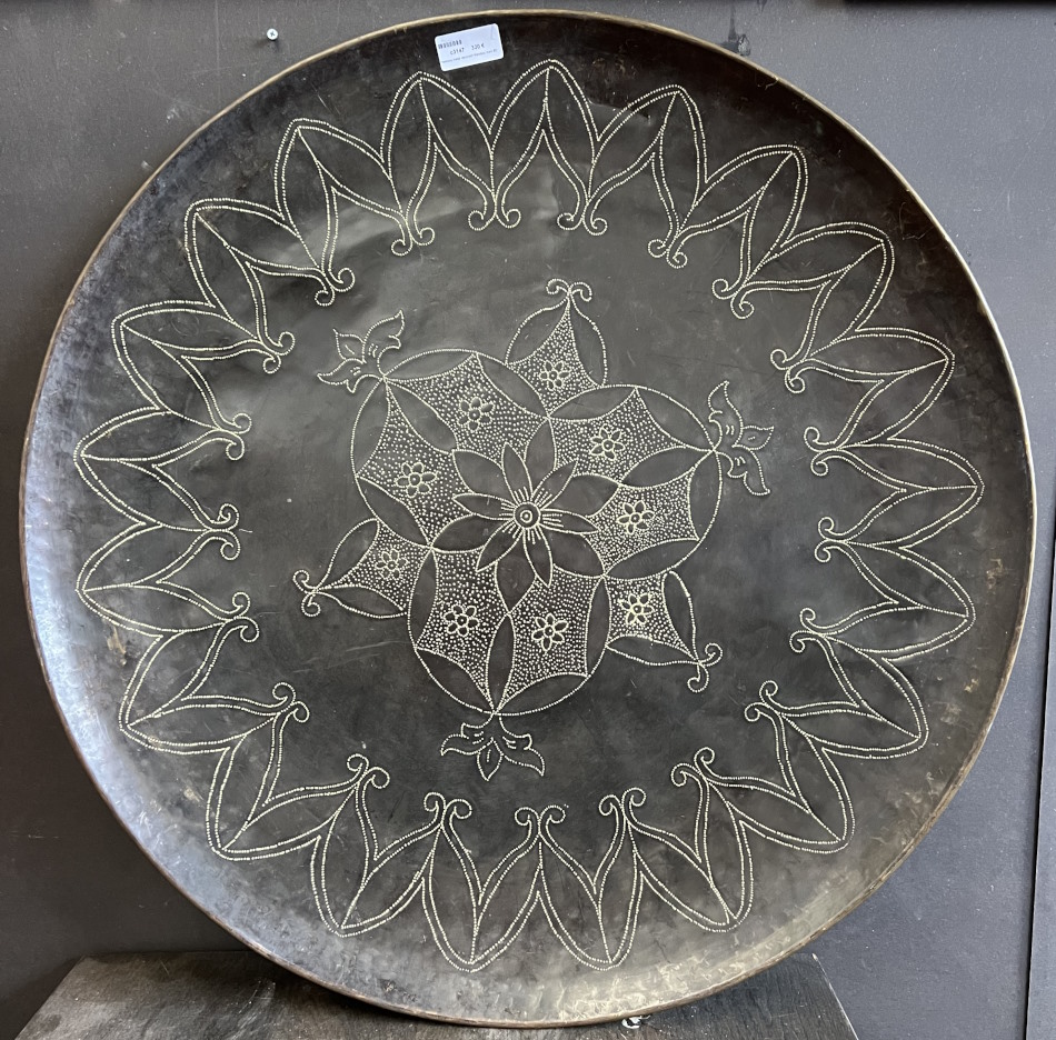 Panneau metal decoratif Mandala diam 80