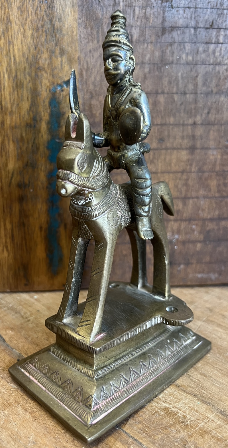 Cheval et cavalier laiton 20cm