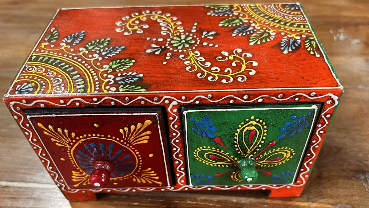 boite colorée 2 tiroirs