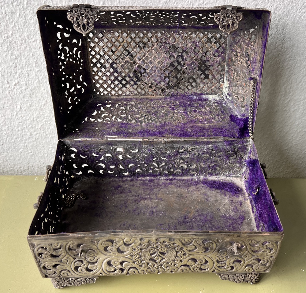 coffret ancien en argent 28/18/19