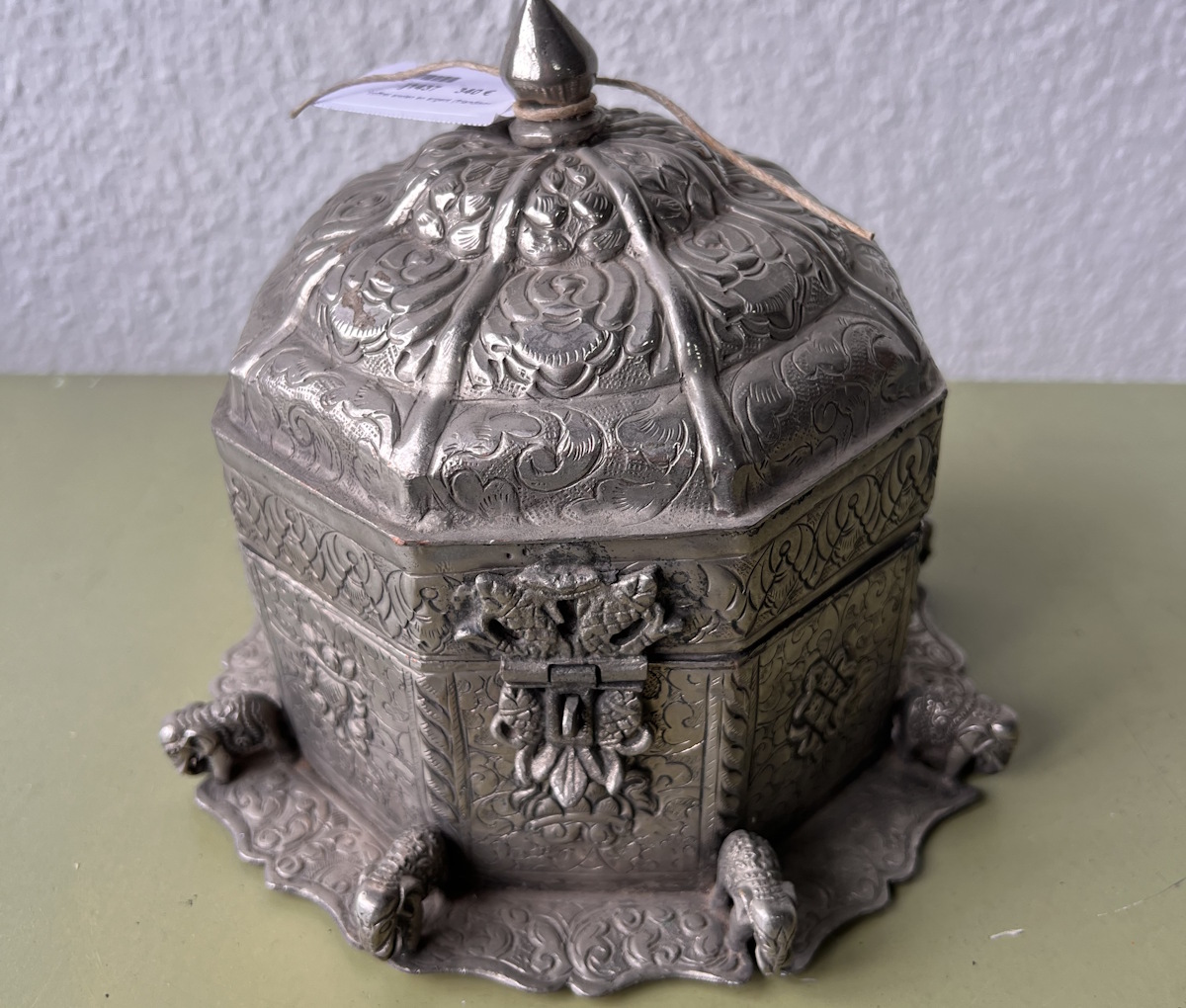 coffret ancien en argent (friandises) 20 / 20 / 17