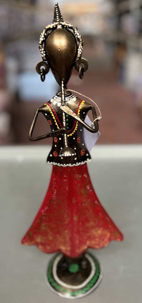 statue metal  musicien robe 42cm 