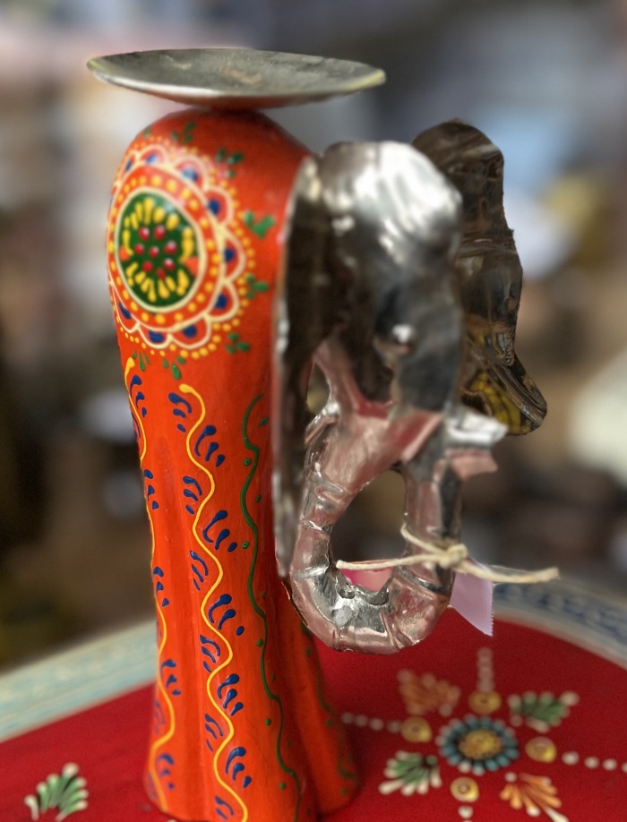 elephant orange metal 22cm