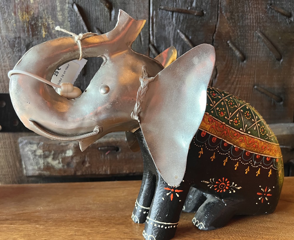 elephant metal couleur 24 cm hteur