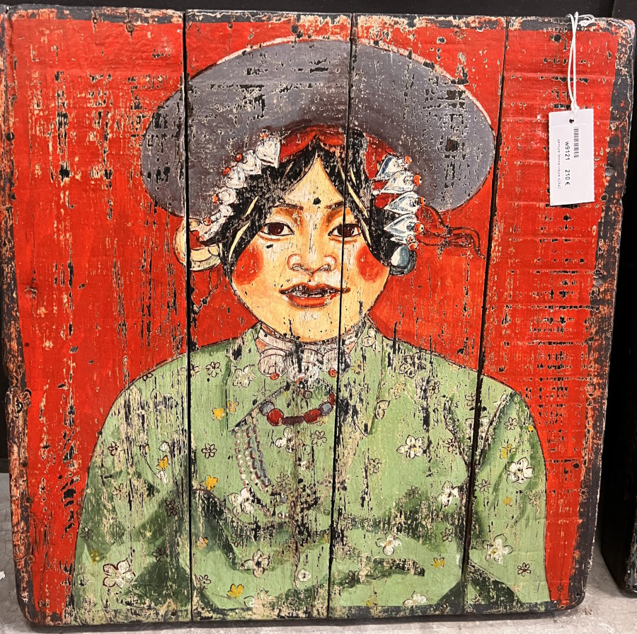 peinture femme tribale 42X42 