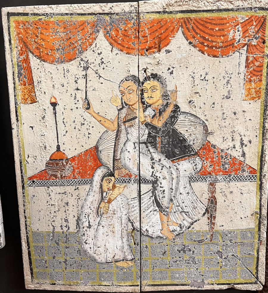 peinture ancienne 57X44 dames du Rajasthan