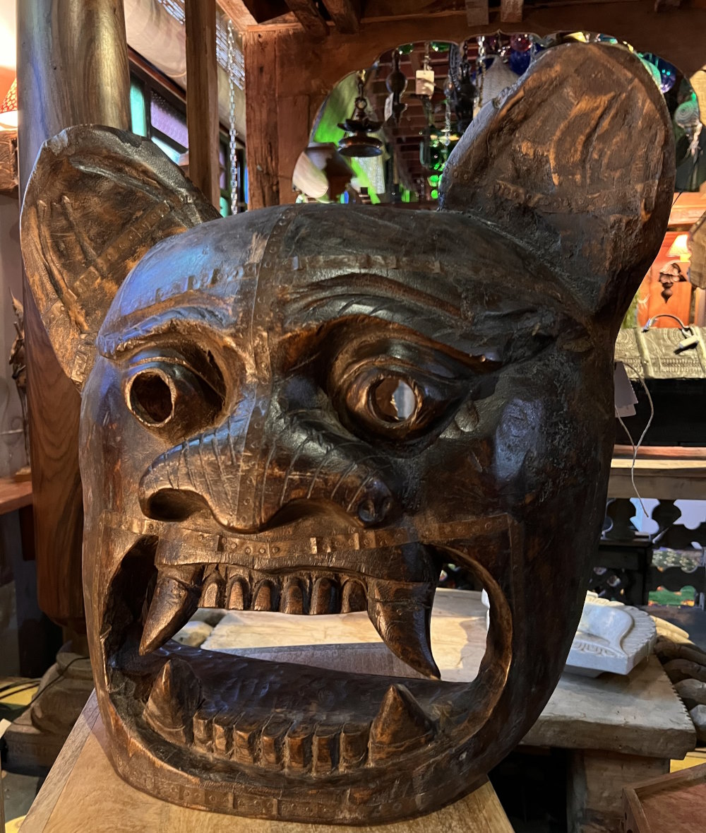 Masque rituel ancien Nepal 55X55