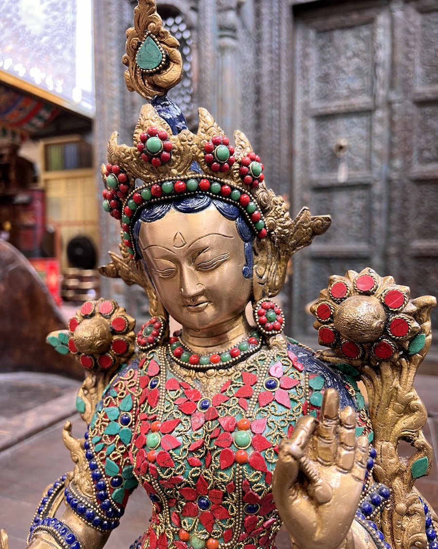 Bouddha/Tara pierres fines 46cm 