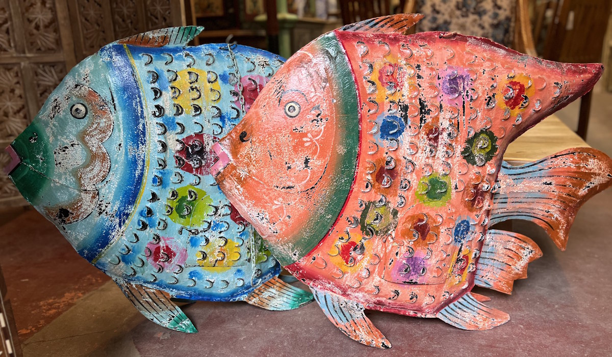 Poisson en m&eacute;tal ht 80 cm