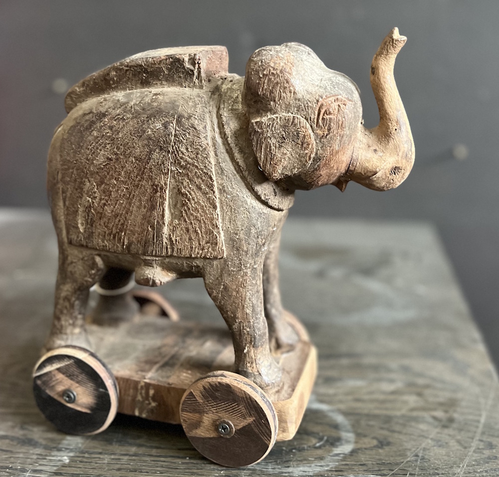 &eacute;l&eacute;phant ancien teck 25cm