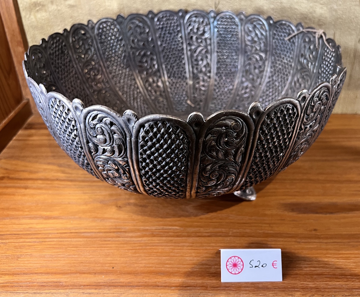Plat &agrave; fruits ancien argent diam28cm